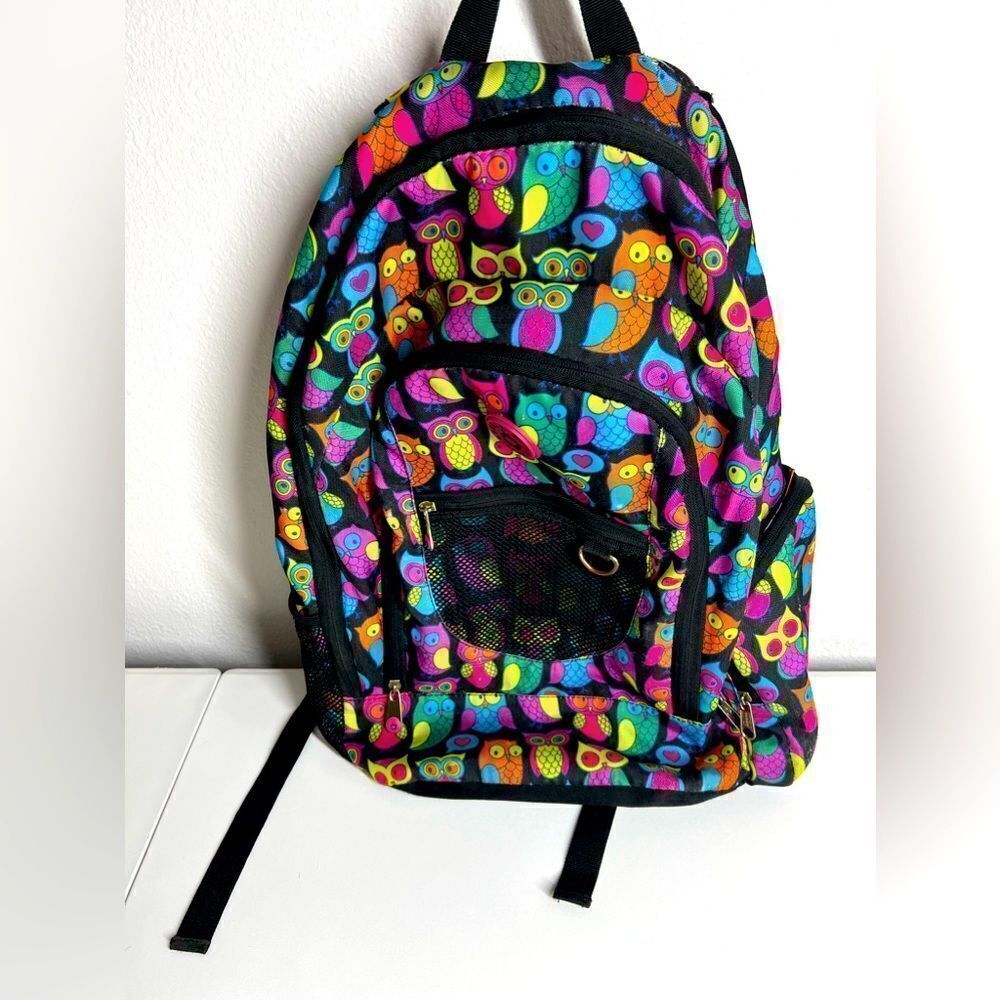 Double Dutch Club Backpack Owls Black Pink OS
